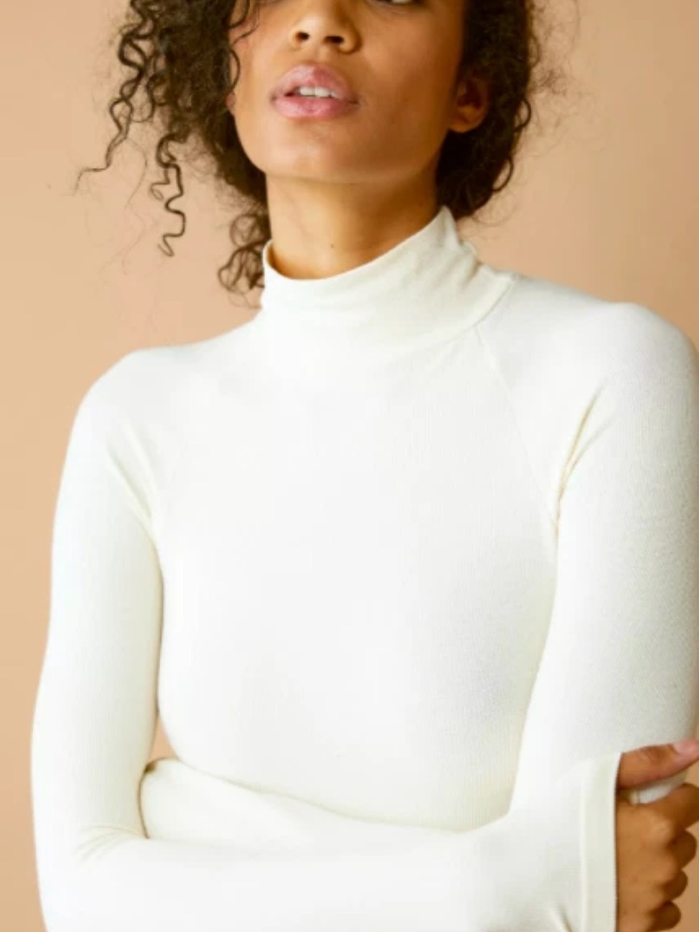 NWOT Intimately Free People White Turtleneck Neck Waffle Knit Bodysuit - SIZE L